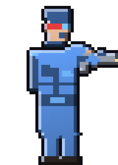 Thorn, the hero, firing